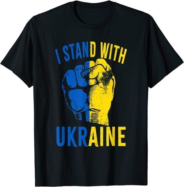 I Stand With Ukraine Flag Power Support Ukraine Peace Ukraine T-Shirt