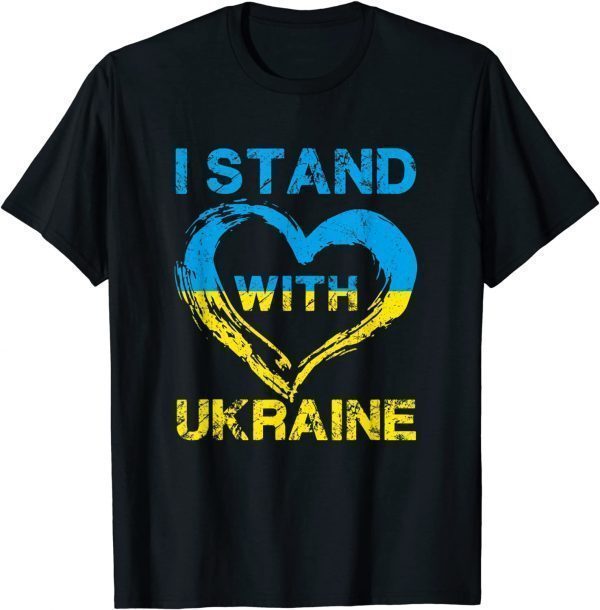 I Stand With Ukraine Heart Support Ukrainian Lover Peace Ukraine T-Shirt