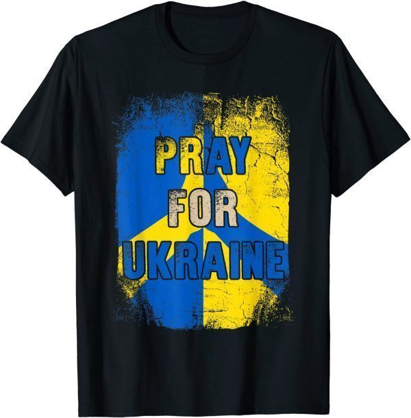 I Stand With Ukraine Pray For Ukraine Grunge Ukraine Flag T-Shirt