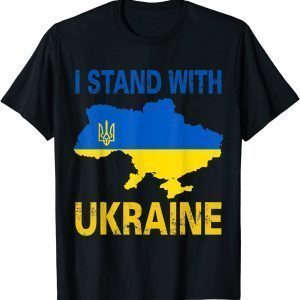 I Stand With Ukraine Support UKRAINE Ukrainian American Flag Love Ukraine Shirt