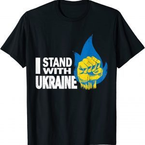 I Stand With Ukraine Support Ukraine Ukrainian Flag T-Shirt