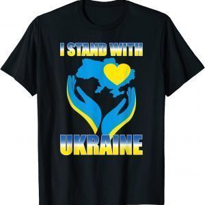 I Stand With Ukraine Ukrainian Flag Map and Heart 2022 ShirtI Stand With Ukraine Ukrainian Flag Map and Heart 2022 Shirt