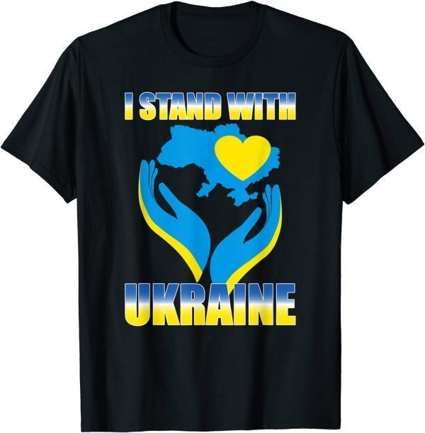 I Stand With Ukraine Ukrainian Flag Map and Heart 2022 ShirtI Stand With Ukraine Ukrainian Flag Map and Heart 2022 Shirt