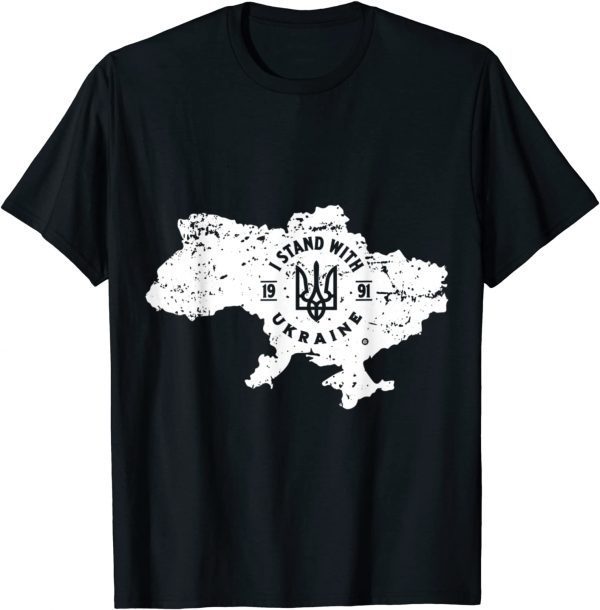 I Stand With Ukraine Ukrainian Map Classic Shirt