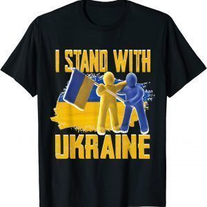 I Stand with Ukraine ukrainian flag clay support Ukraine Classic Shirt