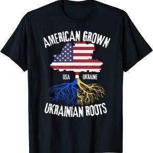 I Support Ukraine American Grown Ukrainian Roots Free Ukraine T-Shirt