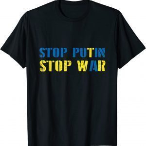 I Support Ukraine Stop Putin Stop War Free Ukraine T-Shirt