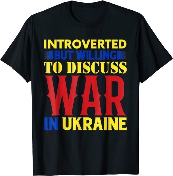 Introverted Ukraine Pride Vintage Retro Feel Ukrainian Flag Peace Ukraine T-Shirt