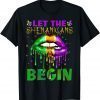 Let The Shenanigans Begin Mardi Gras Sexy Lips Classic Shirt