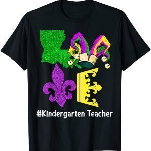 Love Kindergarten Teacher Mask Mardi Gras Carnival Gift Shirt