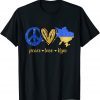 Peace Love Kyiv Ukraine Ukrainian Flag I Stand With Ukraine Classic Shirt