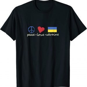 Peace, Love, Ukraine Ukrainian Flag I Stand With Ukraine Classic T-Shirt