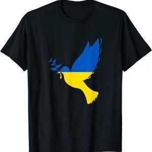 Peace in Ukraine Dove Stand with Ukraine Support Ukraine Love Ukraine T-Shirt