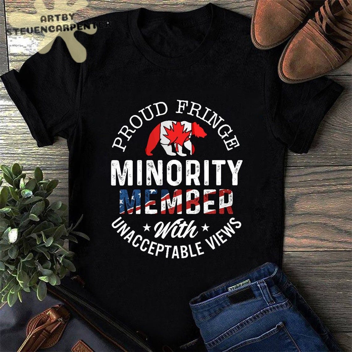 Proud Member Fringe Minority With Unacceptable Views Trucker T-Shirt - Navy - View #9
