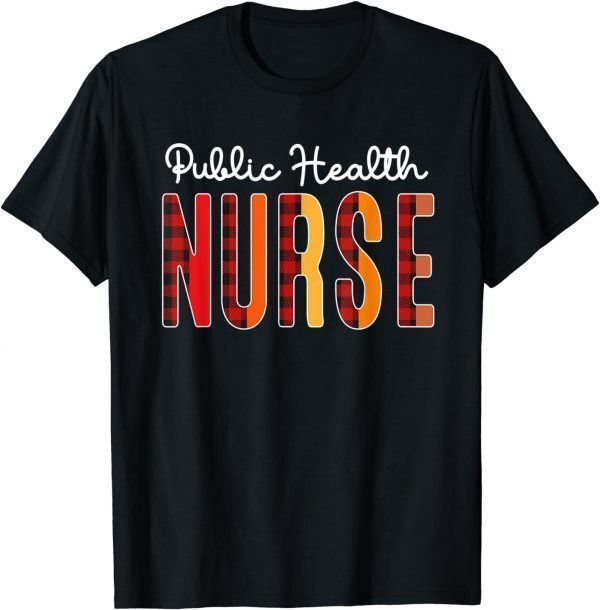 Public Health Nurse Plaid Red Love Heart Stethoscope RN Mom Classic Shirt