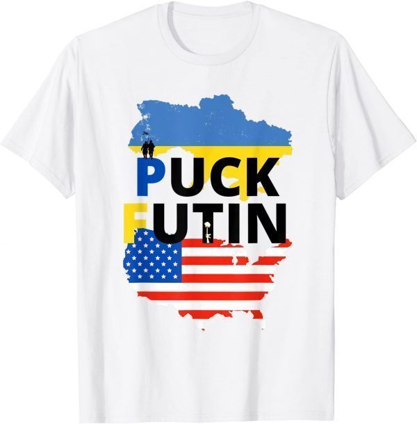 Puck Futin I Stand With Ukrain Usa Flag Puck Futin Classic T-Shirt