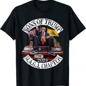 Sons of Trump Maga Chapter 2024 With Pitbull Dog On Car Classic Shirt