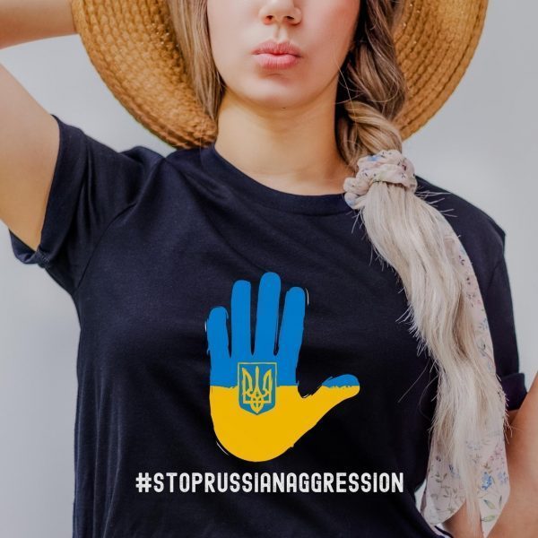 Stop Russian Aggression I Stand With Ukraine Ukrainian Flag 2022 Shirt