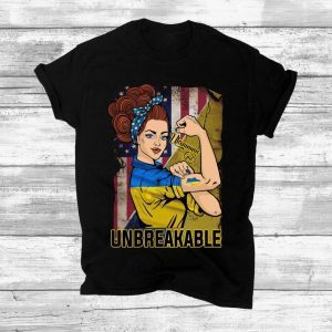 Strong Girls Unbreakable Ukraine Flag America Flag Classic Shirt