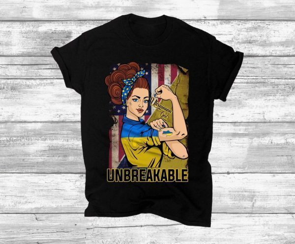 Strong Girls Unbreakable Ukraine Flag America Flag Classic Shirt