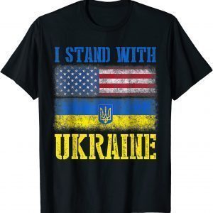 Support I Stand With Ukraine American Ukrainian Flag Classic Shirt