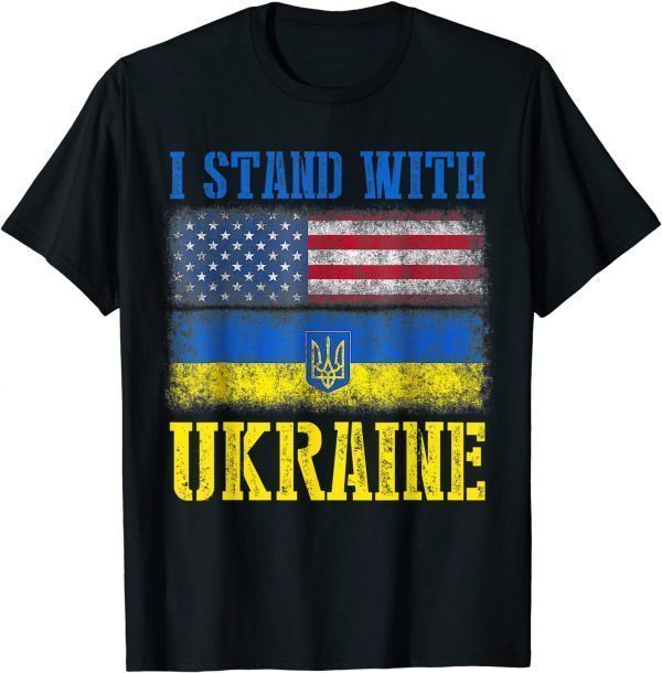 Support I Stand With Ukraine American Ukrainian Flag Classic Shirt