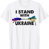 Support I Stand With Ukraine American Ukrainian Russian Flag Classic Shirt