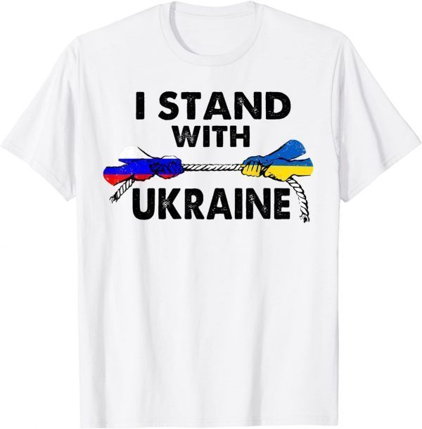 Support I Stand With Ukraine American Ukrainian Russian Flag Classic Shirt