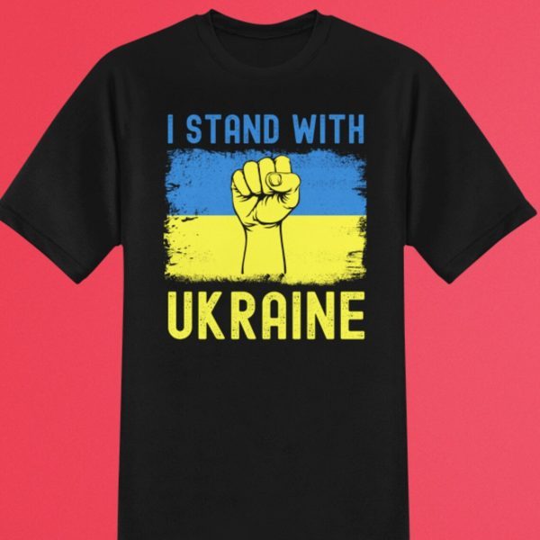 Support I Stand With Ukraine Ukrainian Flag T-Shirt