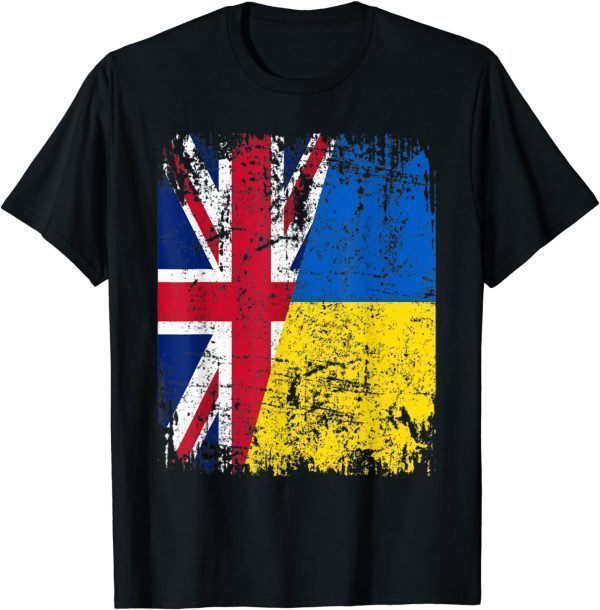 Stop War Support I Stand With Ukraine United Kingdom Ukrainian Flag Shirt