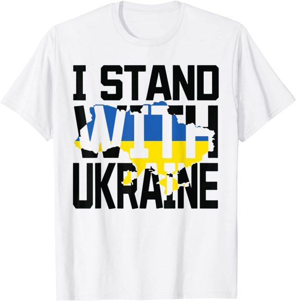 Support Stand With Ukraine With Peace Clay Ukrainian Flag Love Ukraine T-Shirt