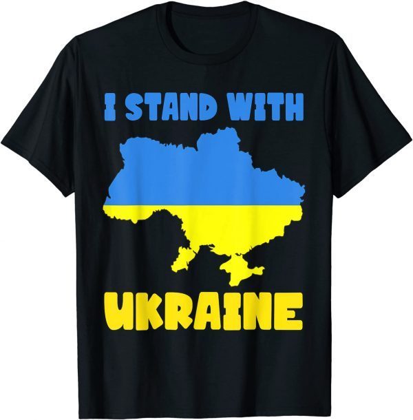 Ukraine Flag Support Ukraine I Stand With Ukraine Map Vintage Shirt