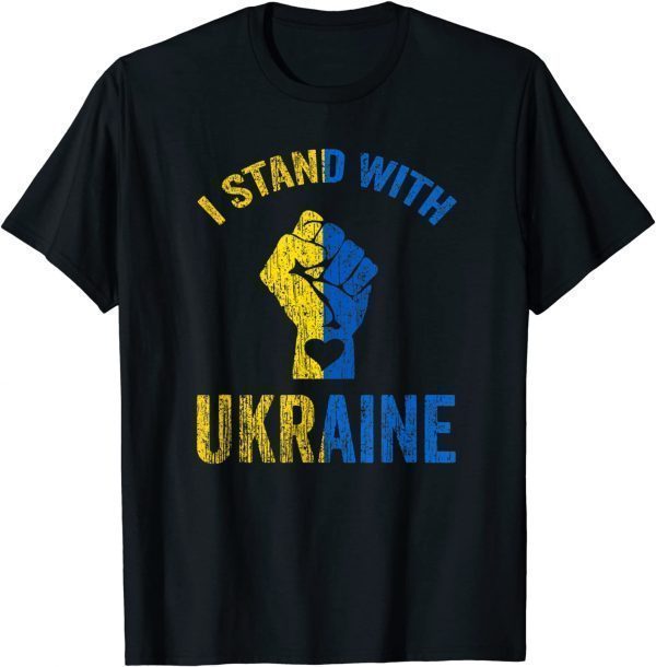 Support Ukraine I Stand With Ukraine Ukrainian Flag Gift T-Shirt