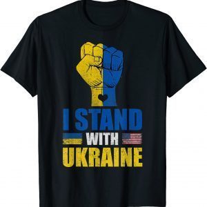 Support Ukraine I Stand With Ukraine Vintage Ukrainian Flag 2022 Shirt