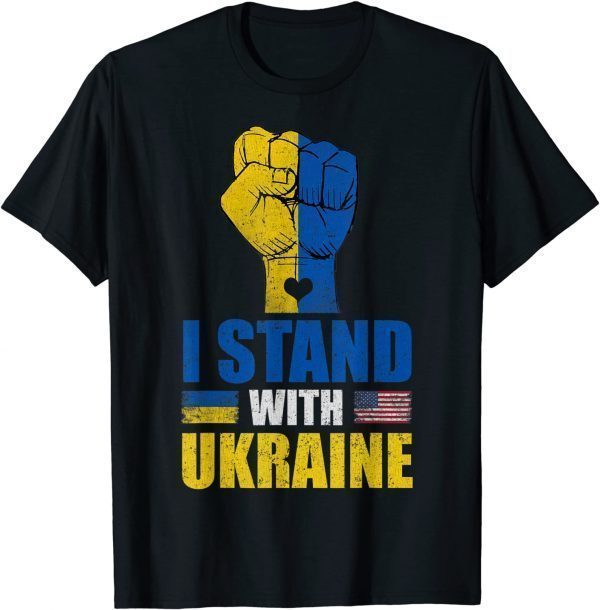 Support Ukraine I Stand With Ukraine Vintage Ukrainian Flag 2022 Shirt