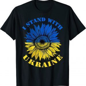 No War Support Ukraine Stand I With Ukraine Flag Sunflower T-Shirt