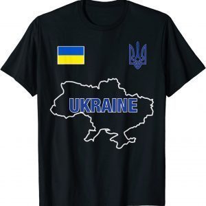 Stop Putin Support Ukrainians Map Pray For Ukraine Ukrainian Flag Pride T-Shirt