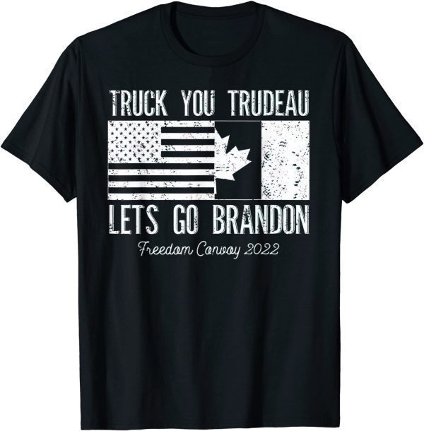 Truck You Trudeau USA Canada Flag Truckers Vintage Classic Shirt