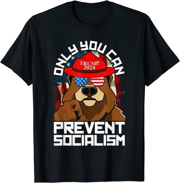 Trump Bear 45 47 MAGA 2024 Only You Can Prevent Socialism Classic Shirt