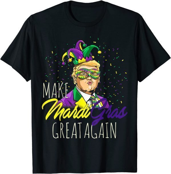 Trump Mask Mardi Gras Festival Parading Biden Liberal Joke 2022 Shirt