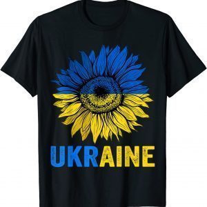 Ukraine Flag Sunflower Vintage Ukrainian Support Lover 2022 T-Shirt