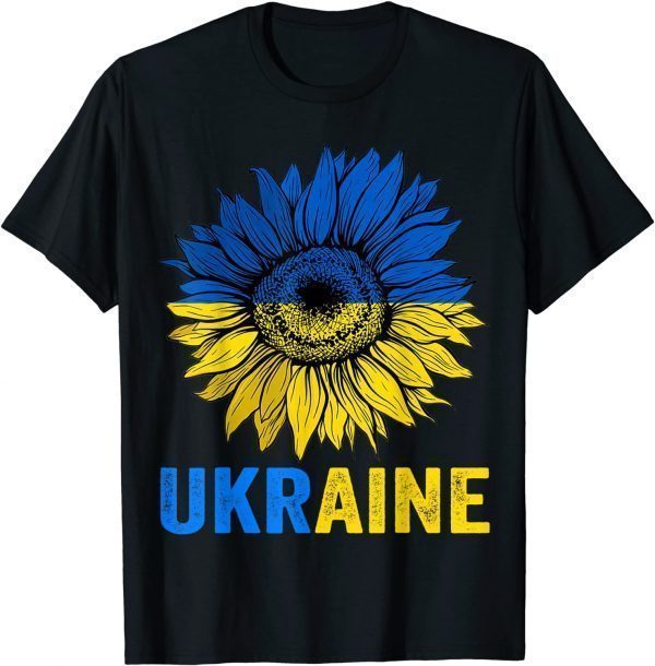 Ukraine Flag Sunflower Vintage Ukrainian Support Lover 2022 T-Shirt