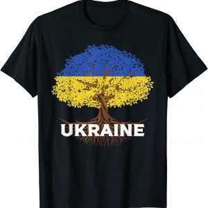 Ukraine Flag Vintage Tree Graphic Ukrainian Roots Classic Shirt