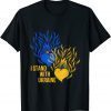 Ukraine Supporter Flag Color Blue Yellow Fire Hearts Classic Shirt