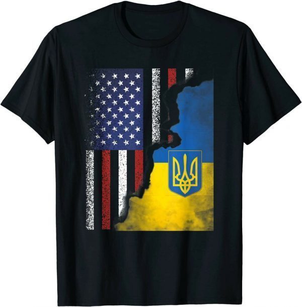Ukrainian American Flag Ukraine Usa America Roots Free Ukraine Shirt