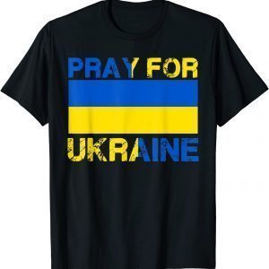 Vintage Pray For Ukraine I Stand With Ukraine Ukrainian Flag Peace Ukraine T-Shirt