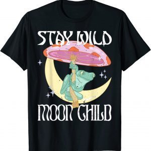 Vintage Retro Stay Wild Moon Child Frog Peace Love Hippie Classic Shirt