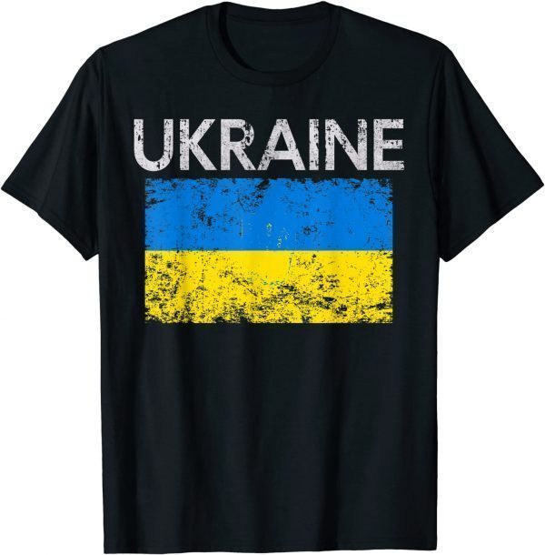 Vintage Ukraine Ukrainian Flag I Support Ukraine Shirt