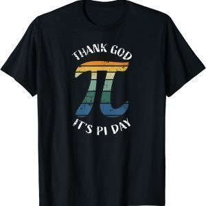 3.14 Pi Retro Thank God It's Pi Day for Math Student Teacher Classic Shirt