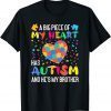 A Big Piece Of My Heart Has Autism And He's My Brother Heart 2022 T-Shirt